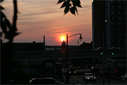 sunset over Olneyville